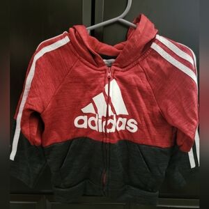 Adidas track jacket hoodie toddler boy 2t, red black white